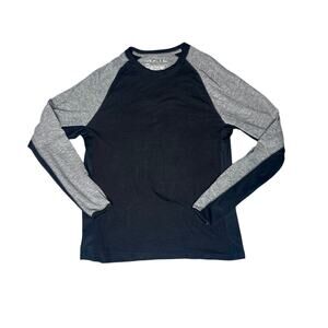 The Rail Men’s XL Long Sleeve Athletic Top Black Gray Two-Tone Breathable Mesh